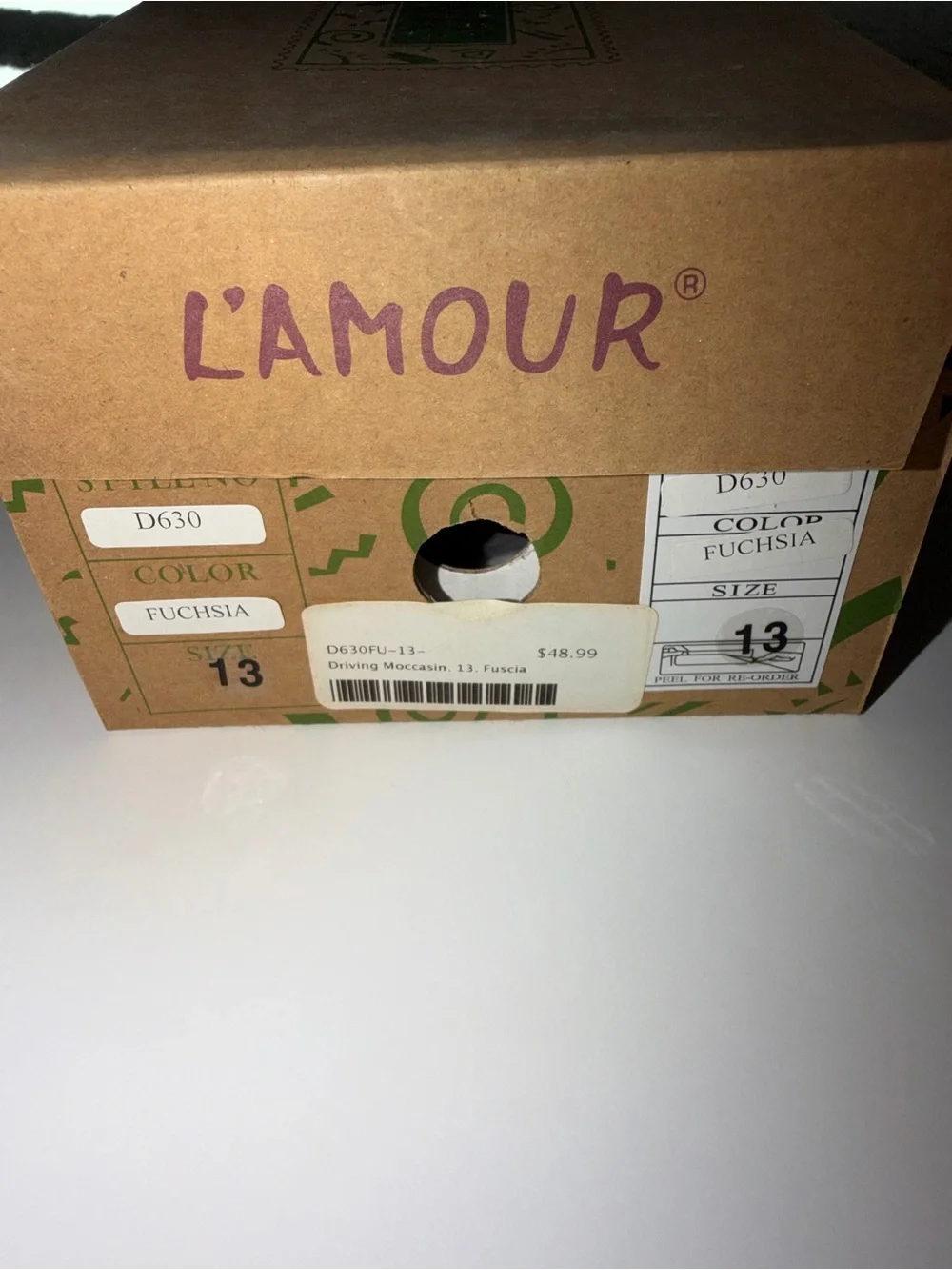 NWT L'Amour Girls Size 13 Fuchsia Suede Driving Moccasins | Heart Tassel